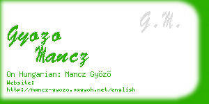gyozo mancz business card